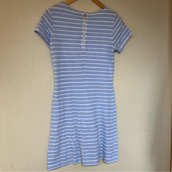 Sail to Sable Blue & White Striped Short Sleeve T Shirt Dress - Picture 2 of 4